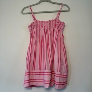 Pink Striped Sleeveless 2 Piece Shorts Set